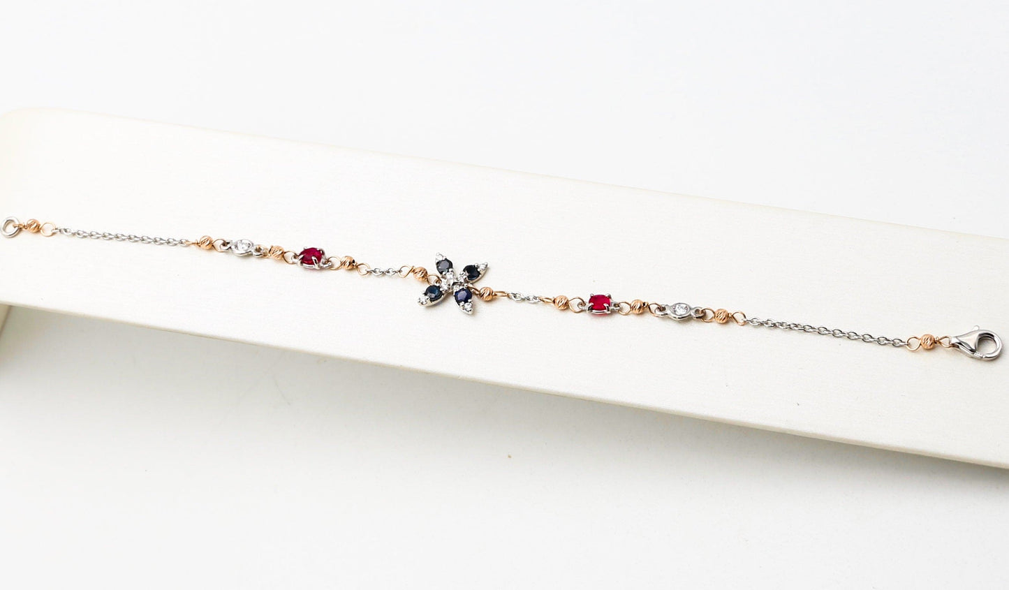 Bracciale in oro con Acquamarina e Diamanti