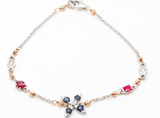 Bracciale in oro con Acquamarina e Diamanti