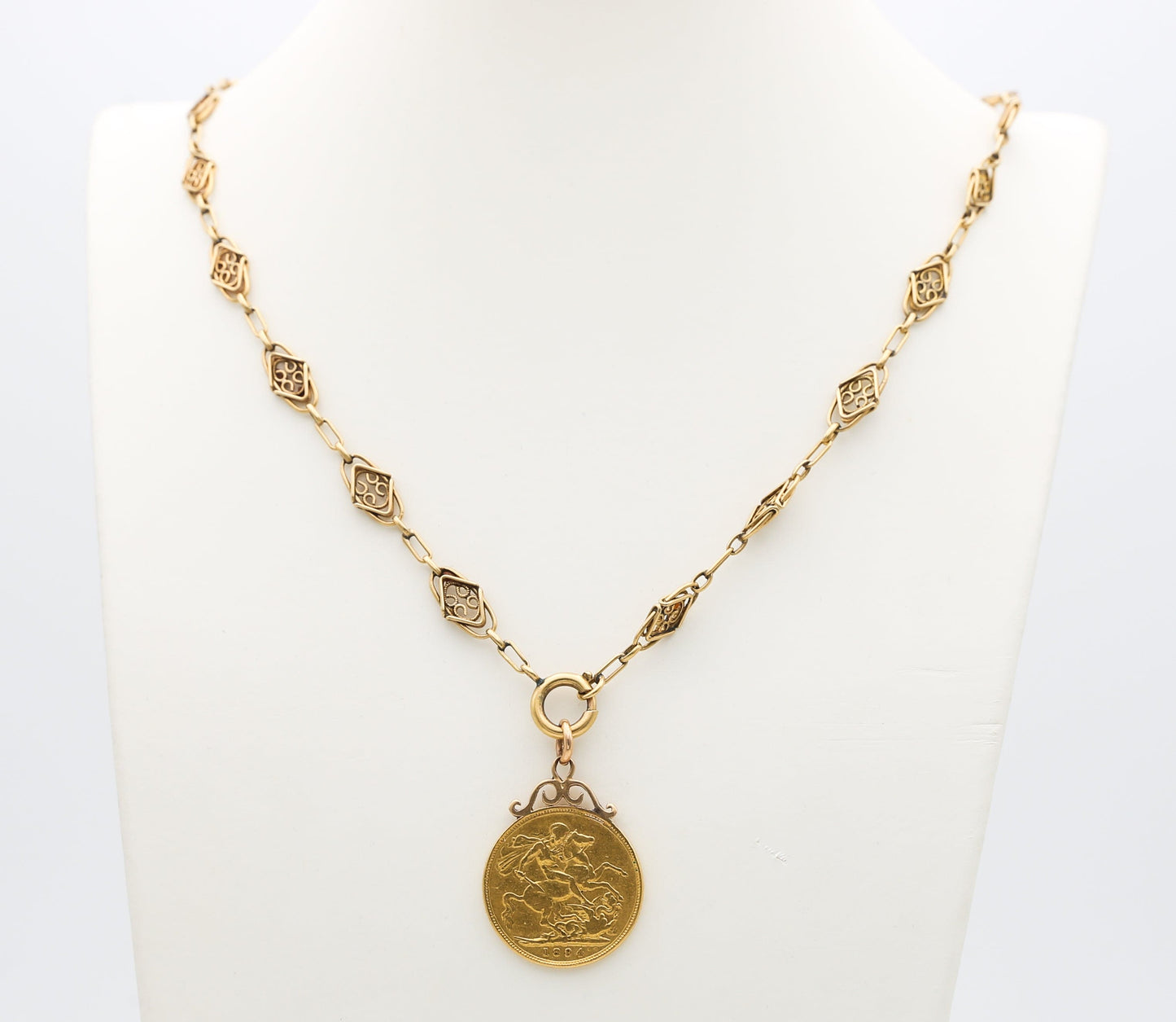 Collana oro con sterlina