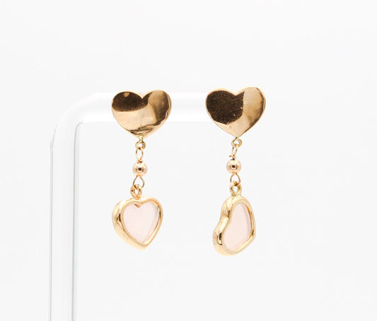 Orecchini in oro con calcedonio rosa