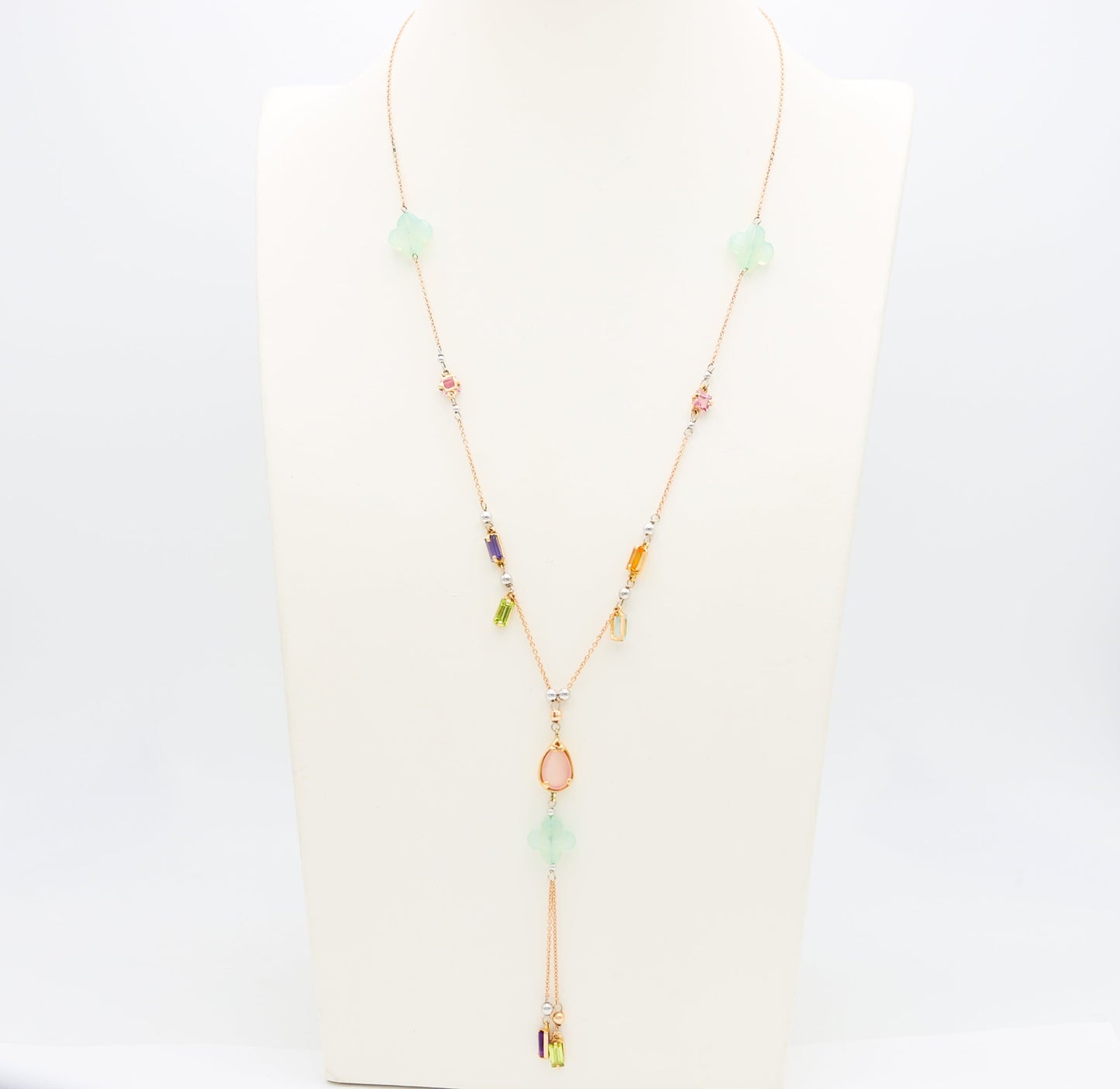 Gold necklace with stones
