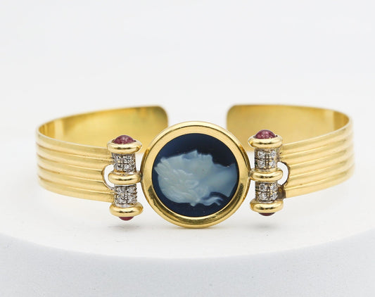 Bracciale vintage oro brillanti e rubini