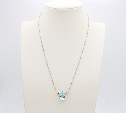 Collana con acquamarina e diamanti