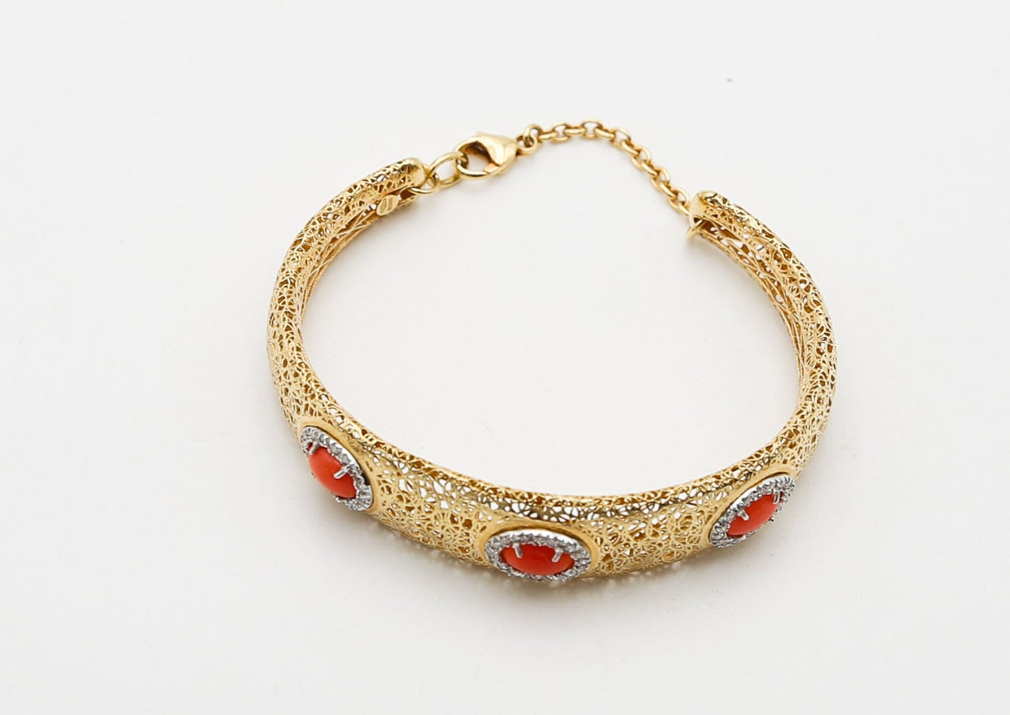 Bracciale oro coralli e brillanti
