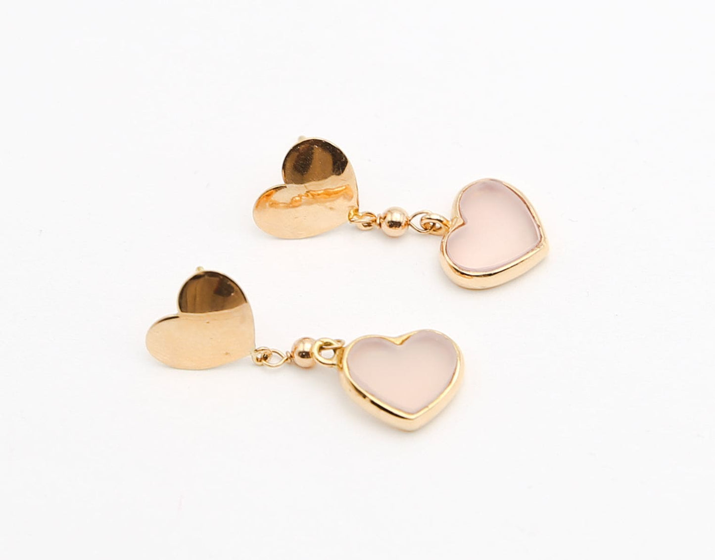 Orecchini in oro con calcedonio rosa