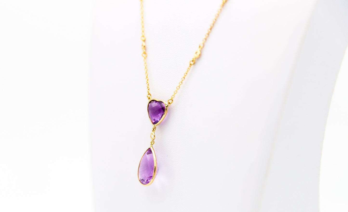 Collana in oro con ametiste e diamanti