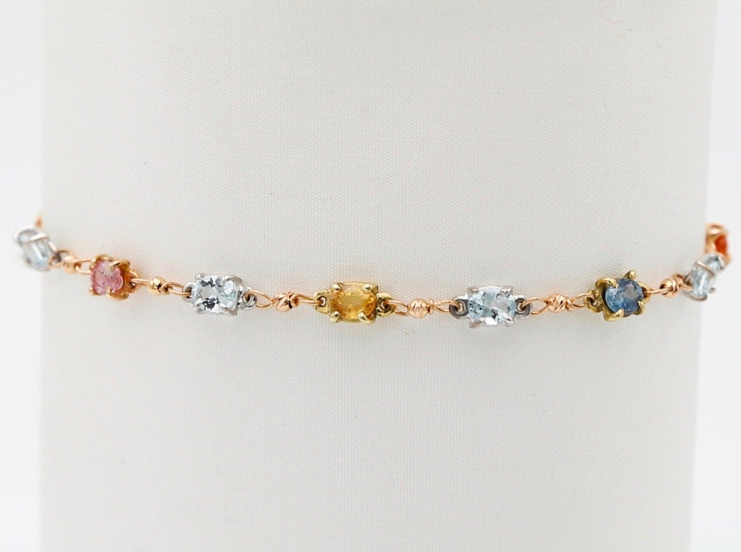 Bracciale in oro con Acquamarina e Pietre