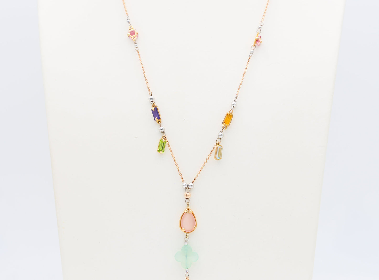 Gold necklace with stones