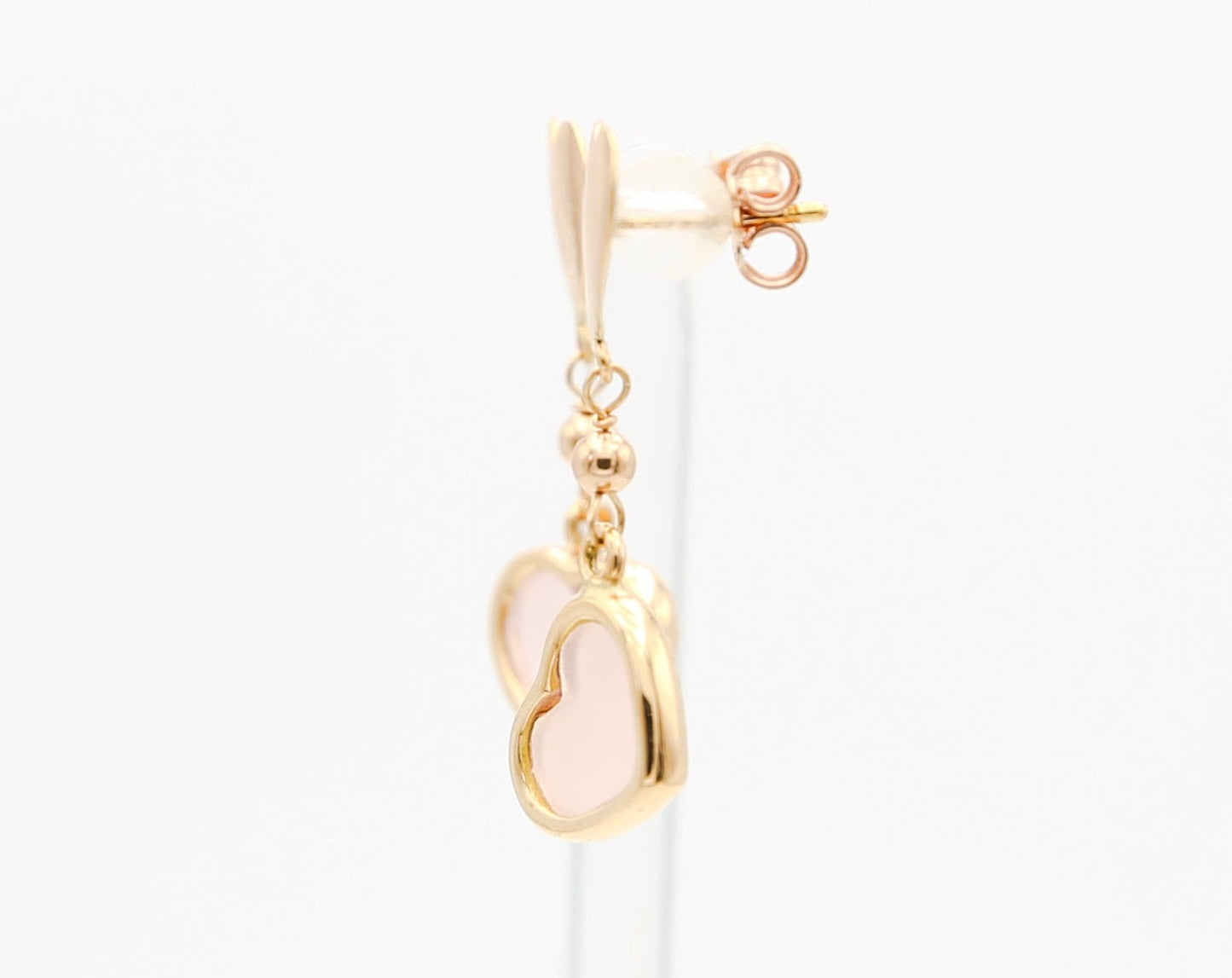 Orecchini in oro con calcedonio rosa