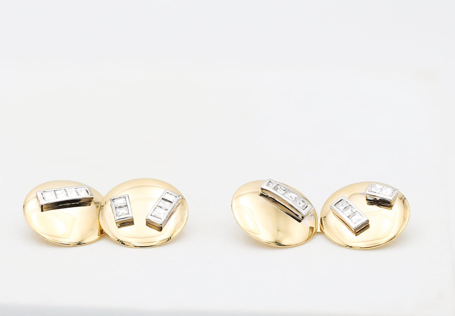 Gold cufflinks with diamonds