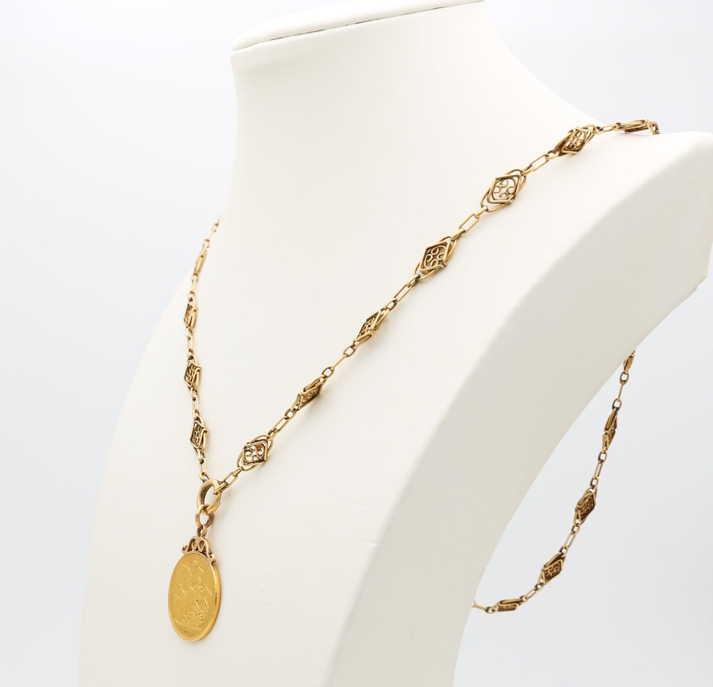 Collana oro con sterlina