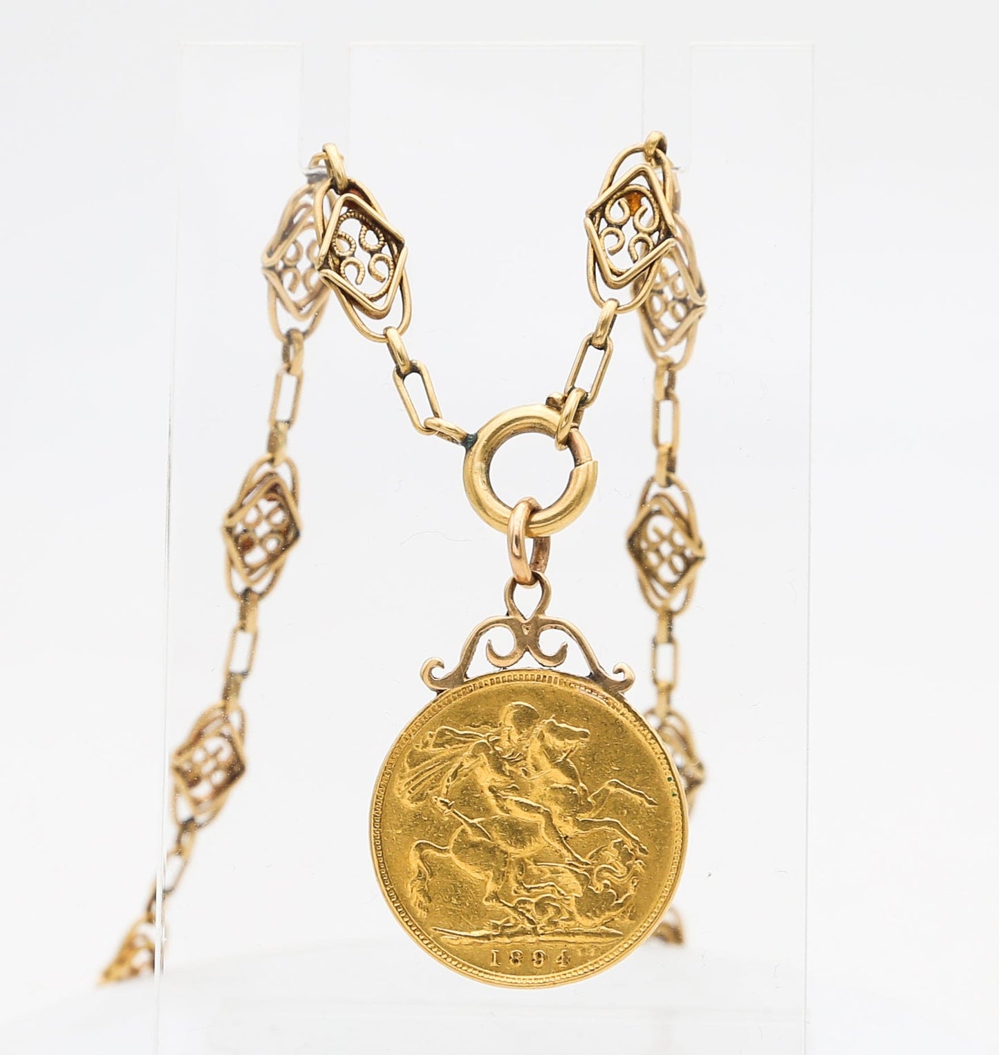 Collana oro con sterlina