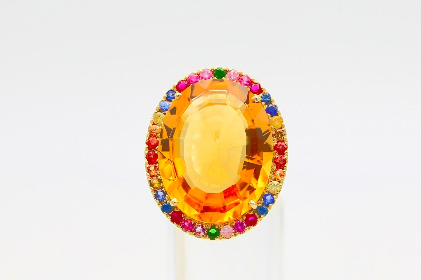 Anello con citrino e zaffiri multicolor