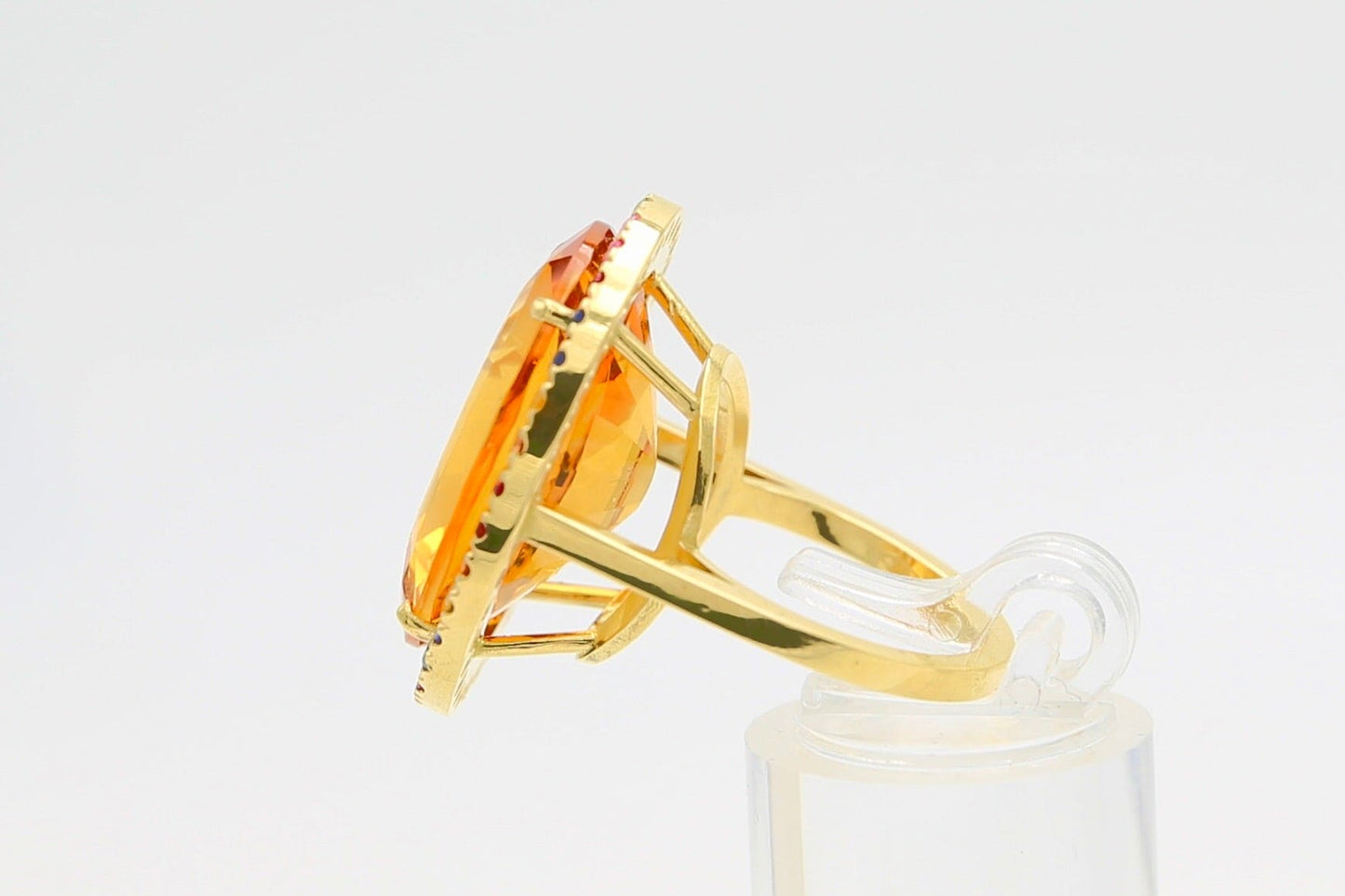 Anello con citrino e zaffiri multicolor