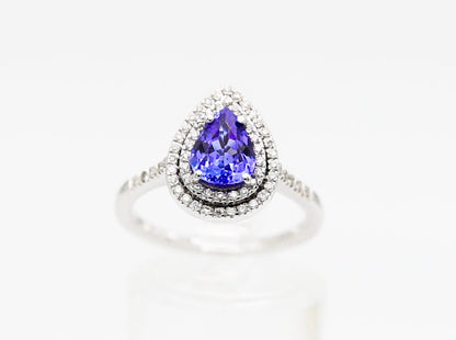 Anello in oro con tanzanite e diamanti