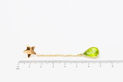 Orecchini pendenti in oro peridoto