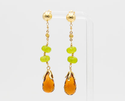 Gold earrings with stones