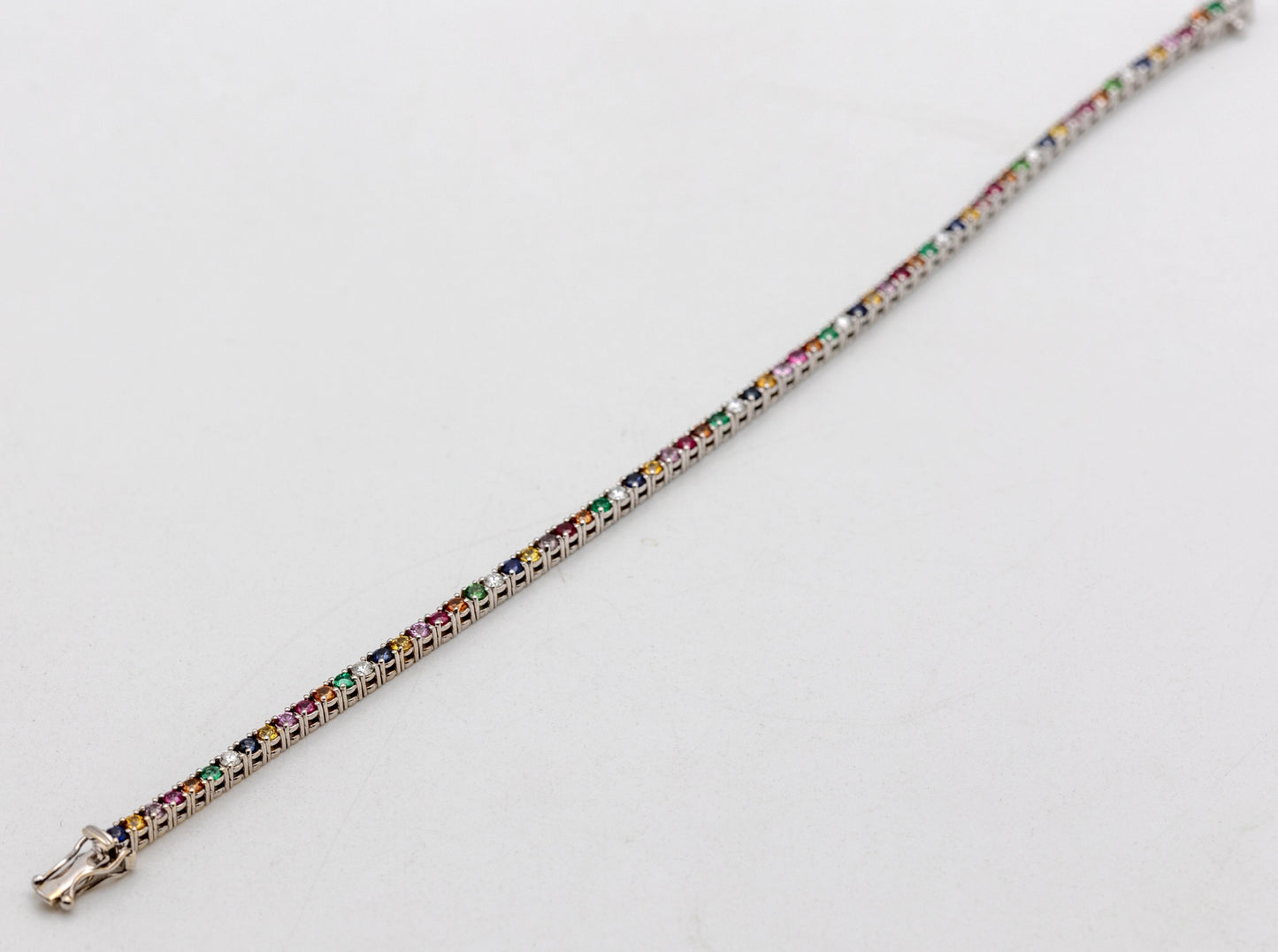 Sapphire and diamond tennis bracelet