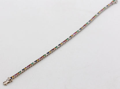 Sapphire and diamond tennis bracelet
