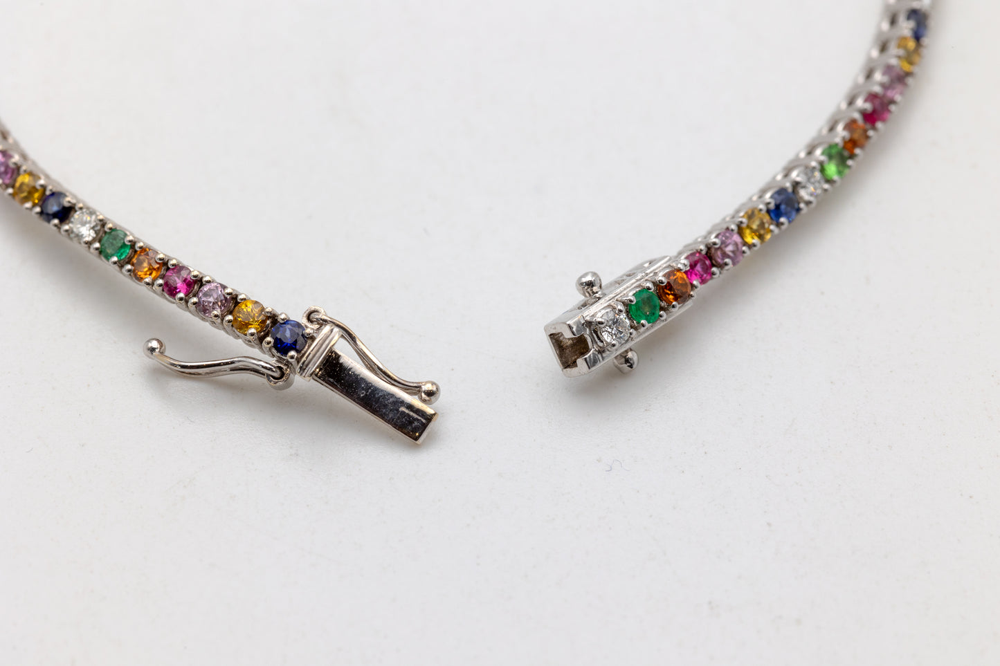 Sapphire and diamond tennis bracelet