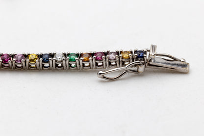 Sapphire and diamond tennis bracelet