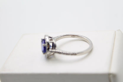 Anello oro tanzanite e diamanti