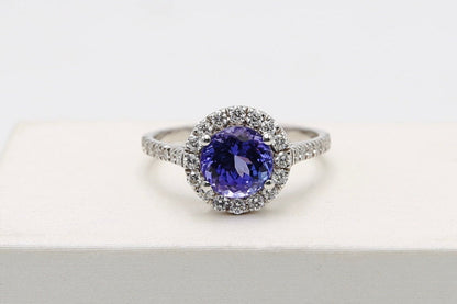 Anello oro tanzanite e diamanti