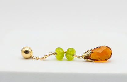 Gold earrings with stones